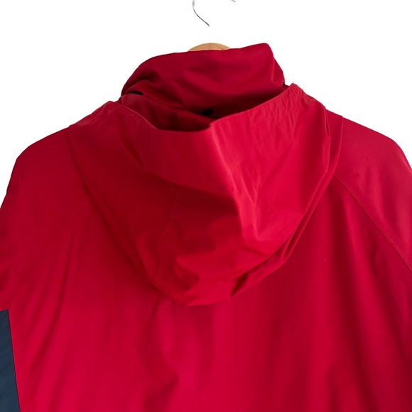 Lands' End Red & Navy Blue Hooded Zip Up Waterproof Mens Winter Jacket Size XL - Picture 6 of 15